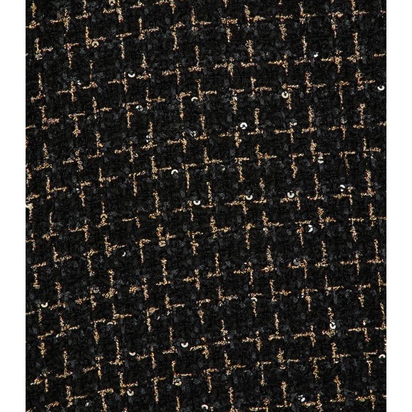 NWT Alice + Olivia Shan Tweed Chain Trim Blazer Jacket Black Metallic Size 0 - Picture 8 of 16